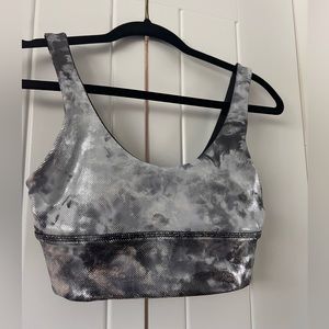 2 Lululemon Align Bras Diamond Dye Pitch Grey Graphite & Align Bra Shine Light